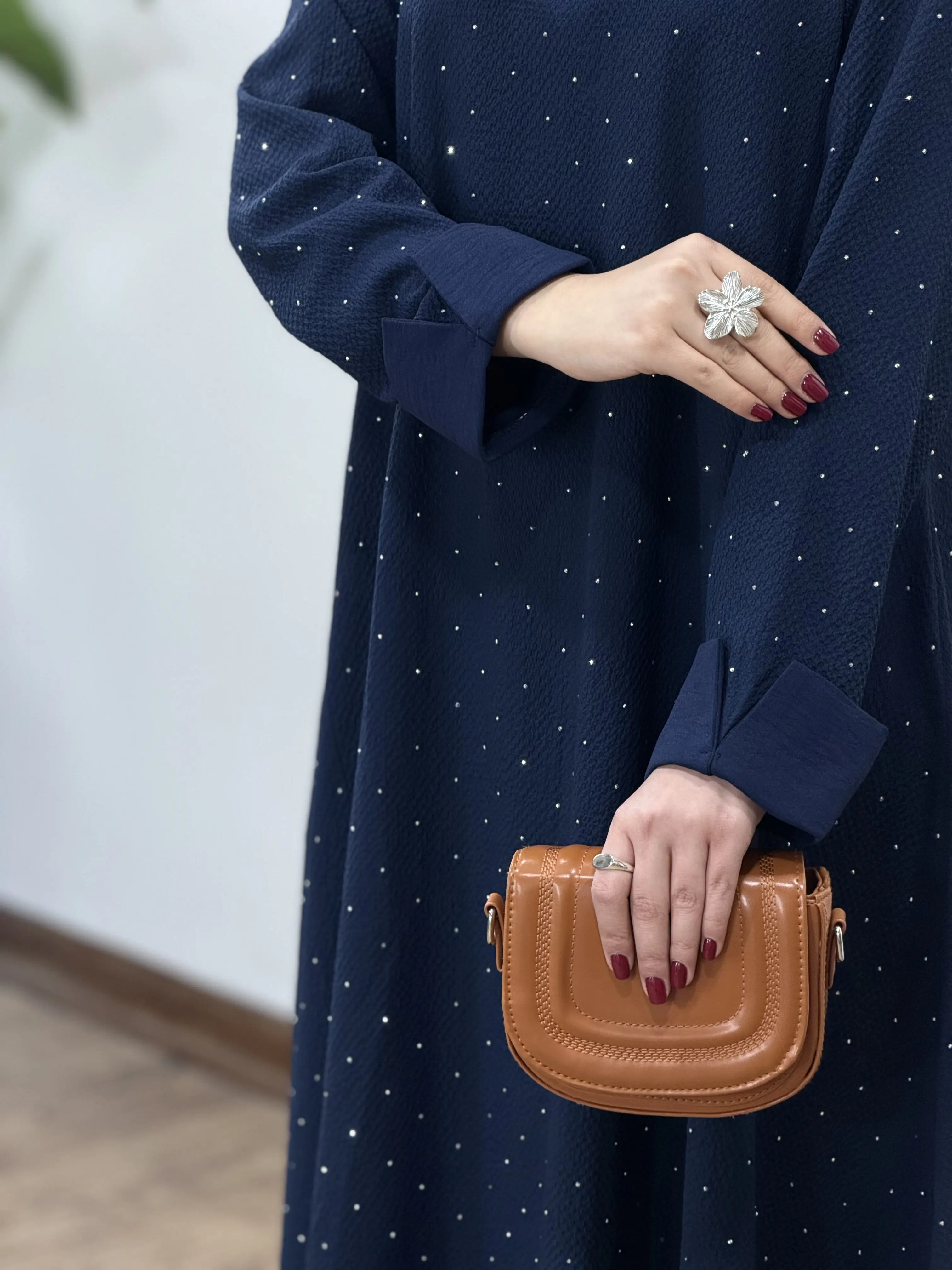 پیراهن مانتویی بلند نگین